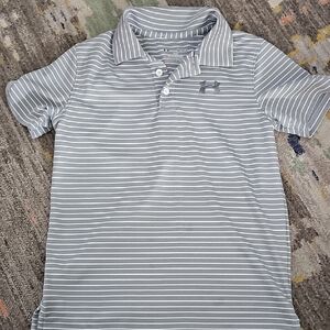 Under Armour Kids Gray Striped Polo